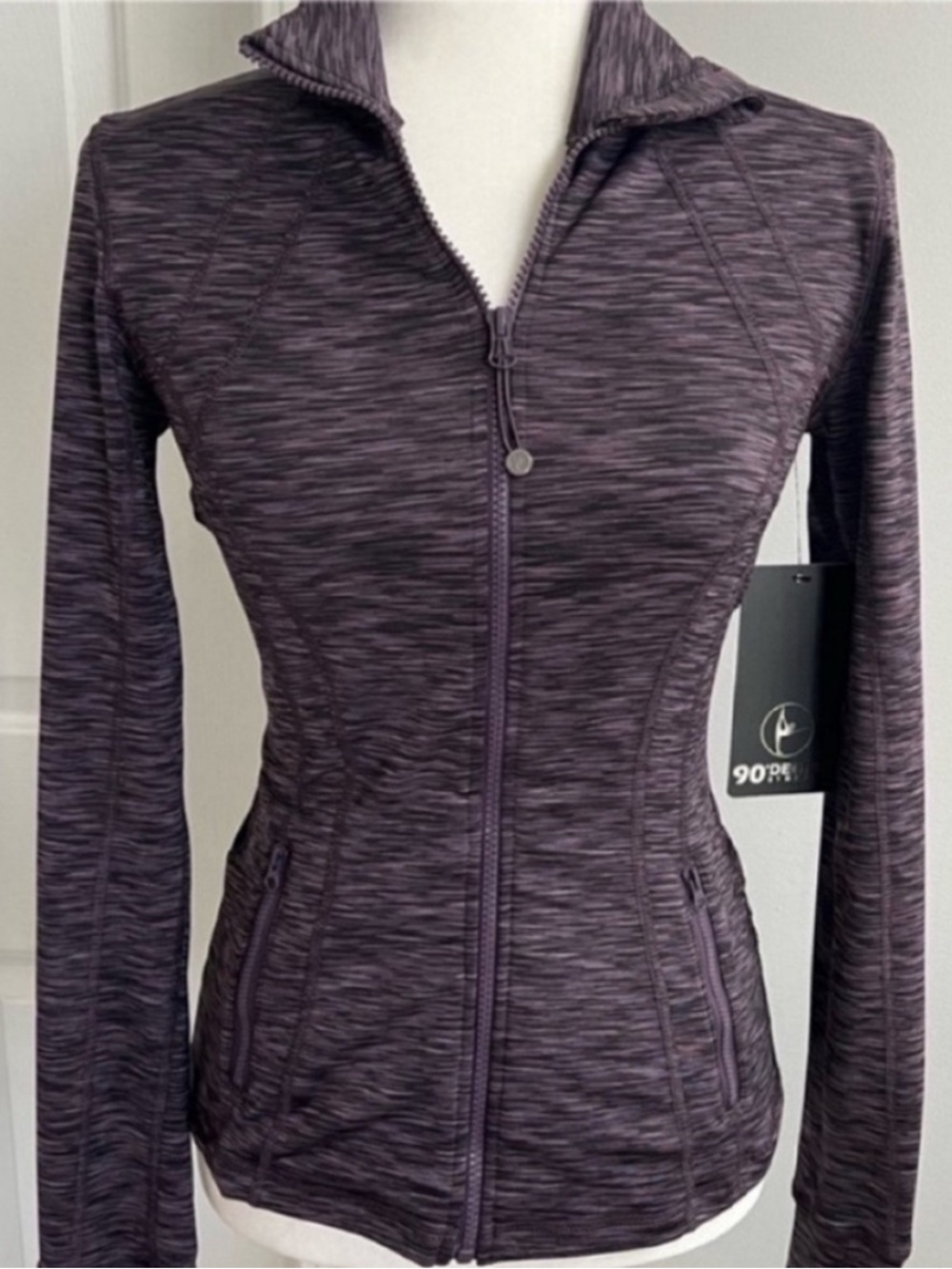90 Degree By Reflex Purple Zip-Up Hoodie Size XS
